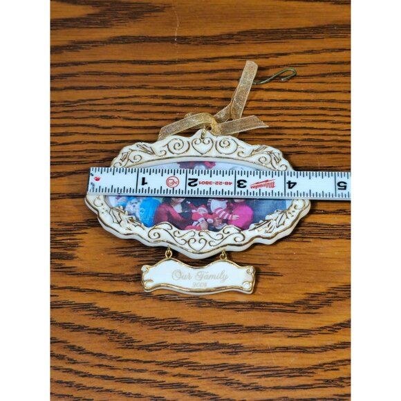 Hallmark Keepsake Ornament "Our Family" 2004 Porcelain Frame With Ribbon Hanging - Picture 5 of 7